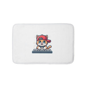 Cat Playing Piano Design für Musik und Katzen Lieb Badematte