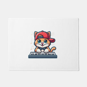 Cat Playing Piano Design für Musik und Katzen Lieb Fußmatte