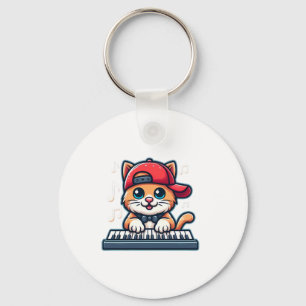 Cat Playing Piano Design für Musik und Katzen Lieb Schlüsselanhänger