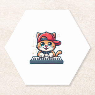 Cat Playing Piano Design für Musik und Katzen Lieb Untersetzer