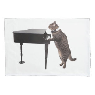 Cat Playing Piano Kissenbezug
