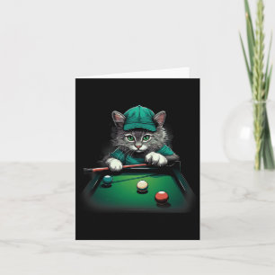 Cat Playing Pool Billard Coole Funny Cats Karte