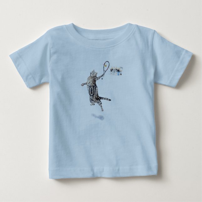 Cat Playing Tennis Baby T-shirt (Vorderseite)