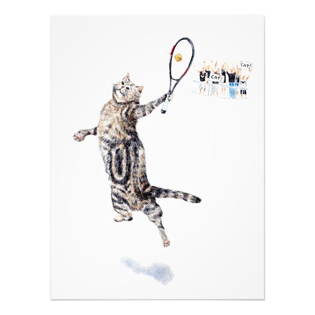 Cat Playing Tennis Fotodruck (Vorne)