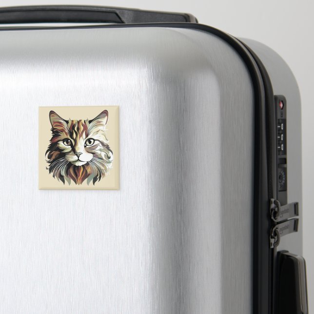 Cat Portrait Art Design Magnet (In Situ (Gepäck))