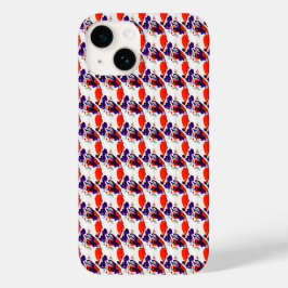 Cat Portrait - Bold Graphic Art Orange and Violet Case-Mate iPhone 14 Hülle