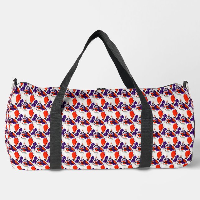 Cat Portrait - Bold Graphic Art Orange and Violet Duffle Bag (Vorderseite)