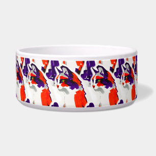 Cat Portrait - Bold Graphic Art Orange and Violet Napf