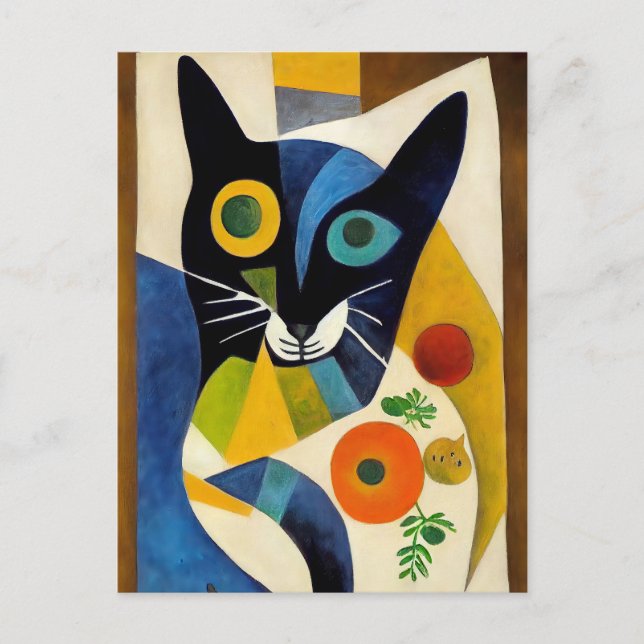 Cat portrait in expressionistic style. Art Postkarte (Vorderseite)