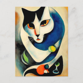 Cat portrait in expressionistic style. Classic Art Postkarte