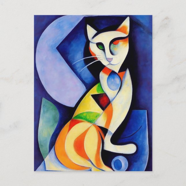 Cat portrait in expressionistic style. Classic Postkarte (Vorderseite)
