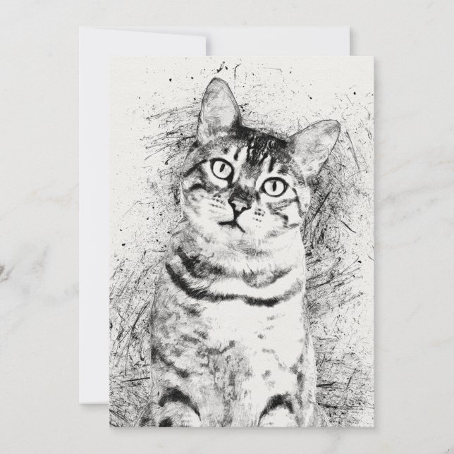 Cat Portrait Mixed Media on 5" x 7" Cardstock (Vorderseite)