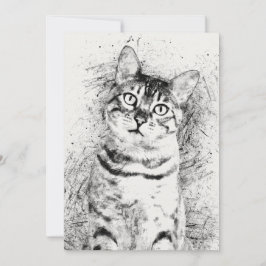 Cat Portrait Mixed Media on 5" x 7" Cardstock
