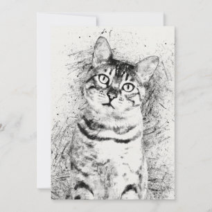 Cat Portrait Mixed Media on 5" x 7" Cardstock