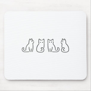 Cat Posen Cat Lover Minimalistisch Art Mousepad