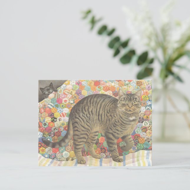 CAT POSTCARD ILLUSTRATION POSTKARTE (Stehend Vorderseite)