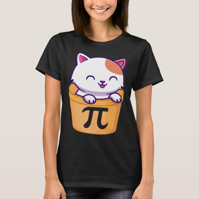 Cat Pot Pi Day Funny Pi Day Kinderlehrer Mathemati T-Shirt (Vorderseite)