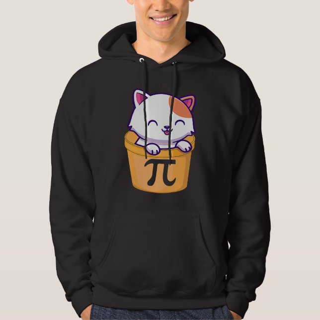 Cat Pot Pi Day  Pi Day Kids teacher math Hoodie (Vorderseite)