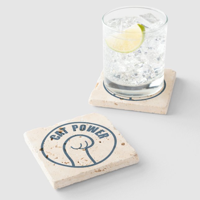 Cat Power Steinuntersetzer (Seitenansicht)