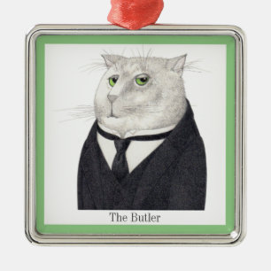 CAT Premium-Quadrat-Ornament BUTLER + Text Ornament Aus Metall