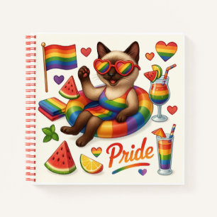Cat Pride Paws Cat inspiriert Pride LGBTQ Notizbuch