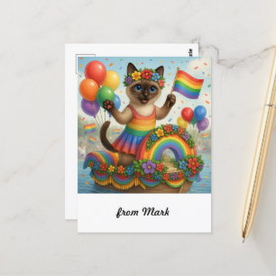 Cat Pride Paws Cat inspiriert Pride LGBTQ Postkarte