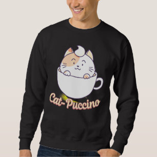 Cat Puccino Cappuccino Cat Kitten Kaffee trinken Sweatshirt