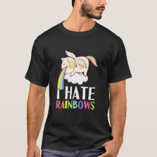 Cat Puke Rainbow Erbrechen Ich hasse Regenbogen Ni T-Shirt
