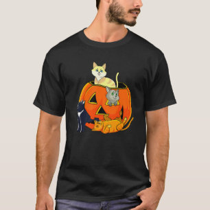 Cat Pumpkin Halloween Kostüme Kürbislaterne Niedli T-Shirt