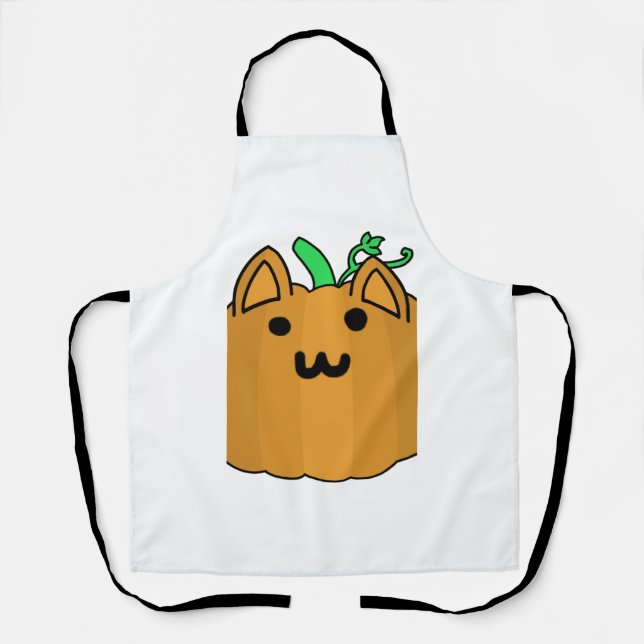 Cat Pumpkin Halloween Sticker Schürze (Vorderseite)