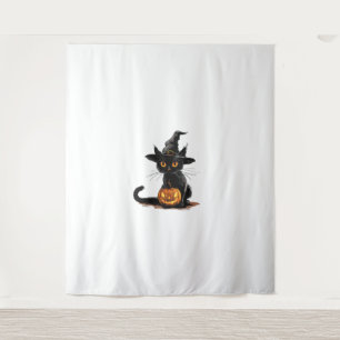 Cat Pumpkin Halloween Wandteppich