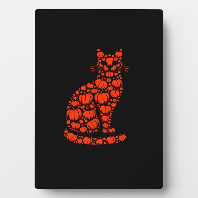 Cat Pumpkin Kürbislaterne Halloween Mens Womens K Fotoplatte (Vorderseite)