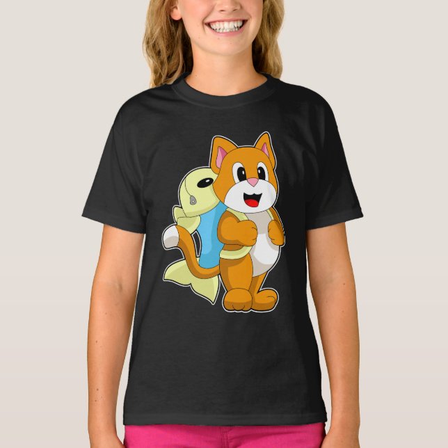 Cat Pupil Fish School T-Shirt (Vorderseite)