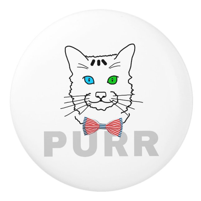 Cat Purr Keramikknauf (Vorderseite)