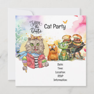 Cat Purr-perfekt-Quirky Cat Party Einladung