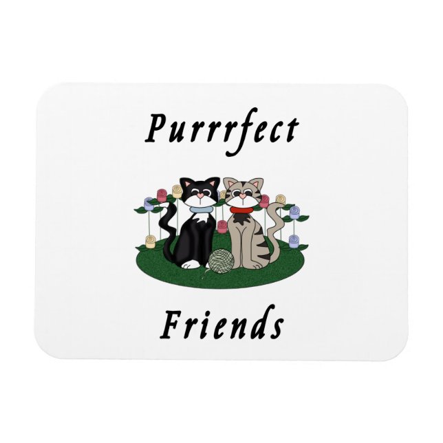 Cat Purrfect Friends Magnet (Horizontal)