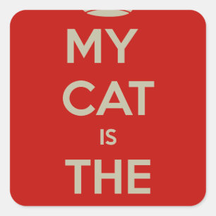 Cat Qoute Quadratischer Aufkleber