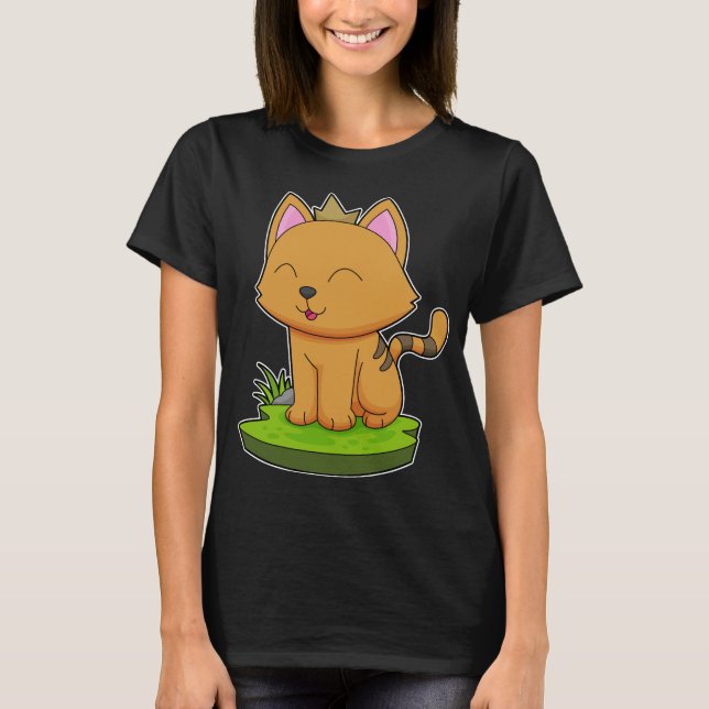 Cat Queen Crown T-Shirt (Vorderseite)
