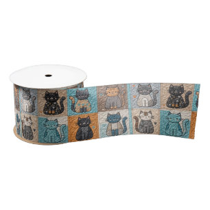 Cat Quilt Design Satinband