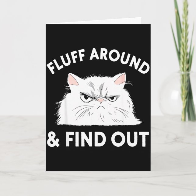 Cat Quote Humor Apparel Graphic Tees Uni Black Sma Karte (Vorderseite)