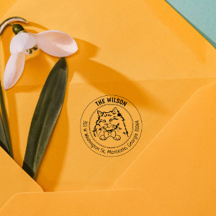 Cat Rag Doll Family Rücksendeadresse Gummistempel