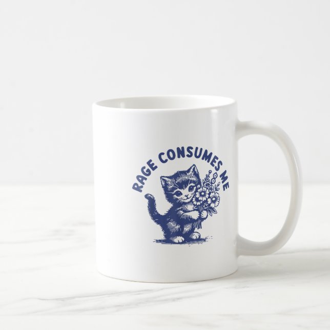 Cat Rage verzehrt mich Kaffeetasse (Rechts)