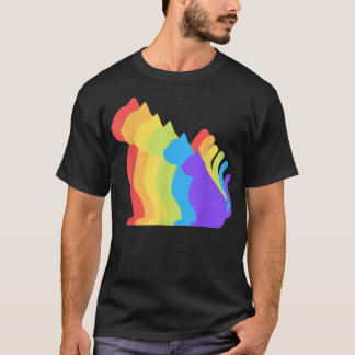 Cat Rainbow Gay Pride Niedlich LGBT Animal Pet Lov T-Shirt