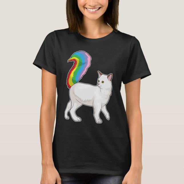 Cat Rainbow T-Shirt (Vorderseite)