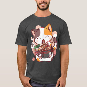 Cat Ramen Bowl Anime Japanisch Noodles Kawaii Neko T-Shirt