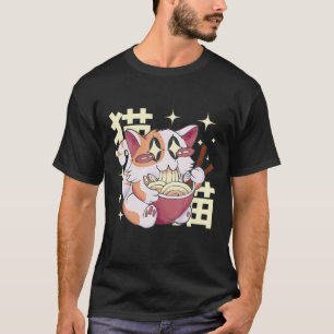 Cat Ramen Bowl Anime Japanisch Noodles Kawaii Neko T-Shirt