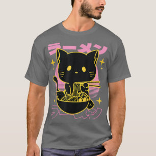Cat Ramen Cat Japanisch Kawaii Niedlich Anime Cat  T-Shirt