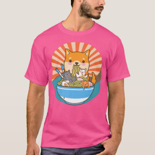 Cat Ramen Dog Shiba Inu Japanisch Kawaii Niedlich T-Shirt
