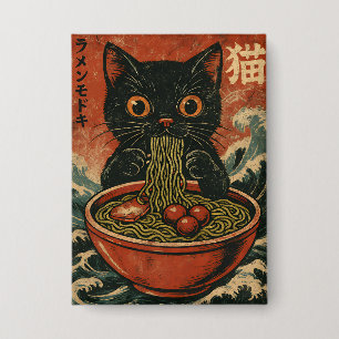 Cat Ramen Japanisch Funny Graphic Kawaii Cat Anime Button