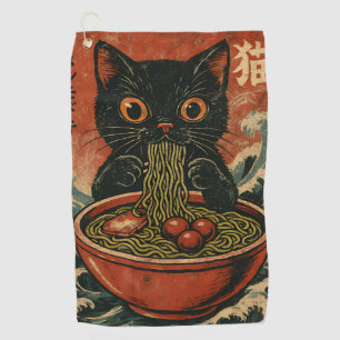 Cat Ramen Japanisch Funny Graphic Kawaii Cat Anime Golfhandtuch